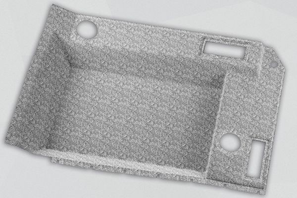 Non-tissé thermoformé pour le pavillon de toit de la cabine d'une grue mobile Non-tissé thermoformé pour le pavillon de toit de la cabine d'une grue mobile
